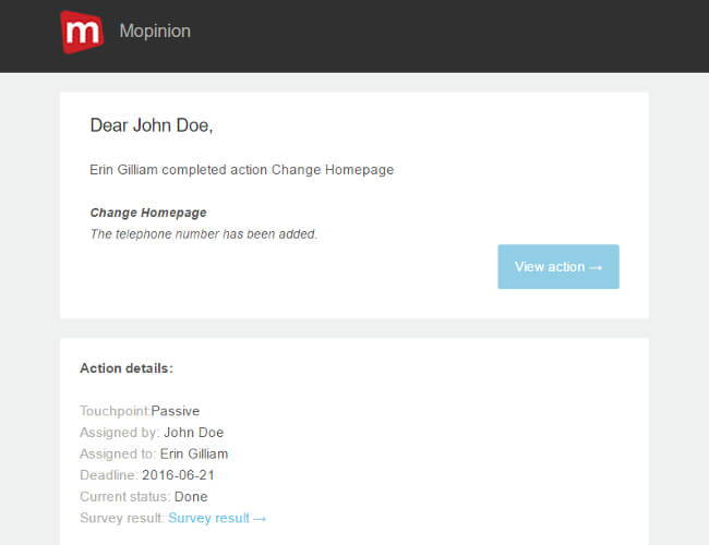 Mopinion: 4 effective tools for putting online feedback into action - Mopinion Action Alert