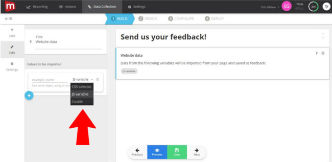Mopinion: Mopinion adds new feature to append ‘website data’ to feedback - Choose data variable