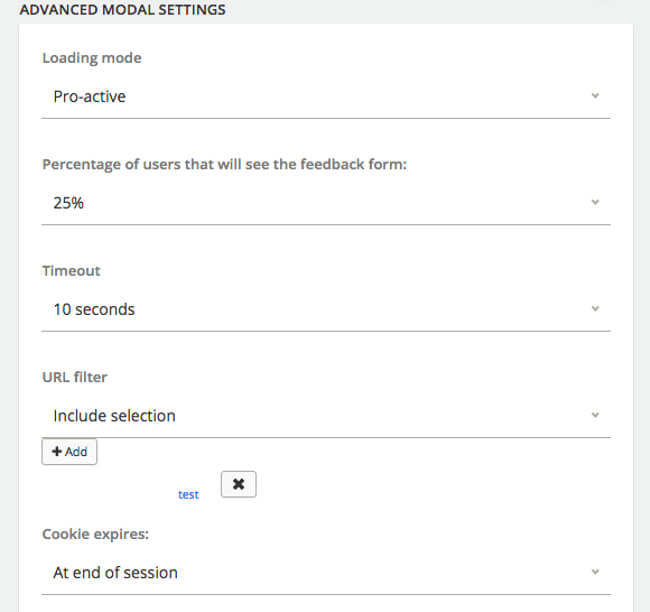 Mopinion: How to build the best online feedback forms - Advance Modal Settings
