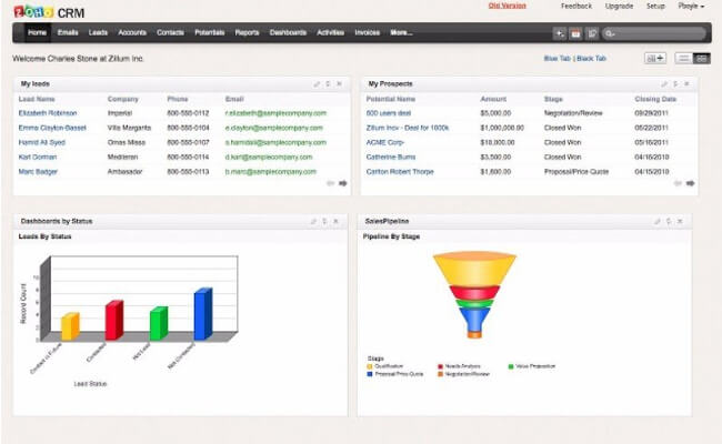 Mopinion: Top 15 Best CRM Software for Small Businesses - Zoho CRM