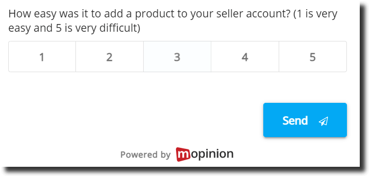 CES feedback form for sellers in marketplace