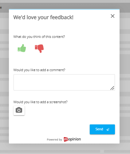 Example of visual feedback
