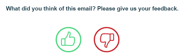 Email feedback buttons