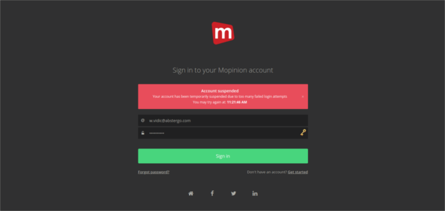 Mopinion: April Product Updates: featuring URL parameters and auto post forms - Failed login attempt