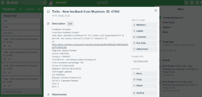 Mopinion: Next-level Productivity: Mopinion now integrates with Trello - Feedback in Trello