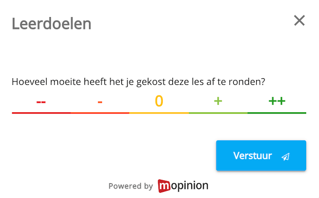 feedbackformulier CES e-learning - leerdoelen