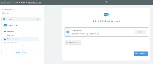 Mopinion: Integrate Mopinion with Salesforce using Zapier - Select SalesForce Account