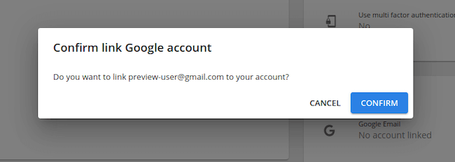 December product update: Social Sign-on confirm link google account