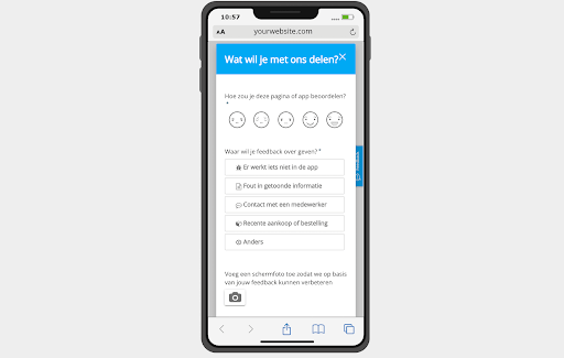 voorbeeld in-app feedback